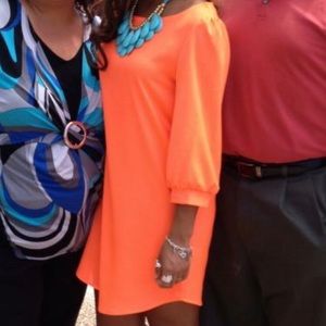 Orange dress w/ Three quarter sleeves